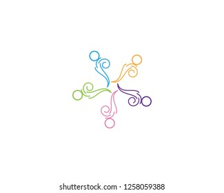 Human character line logo template