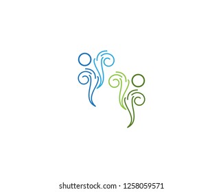 Human character line logo template