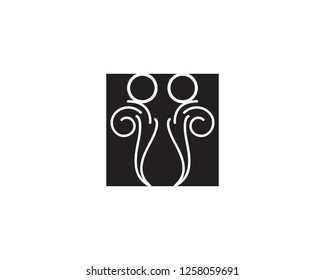 Human character line logo template