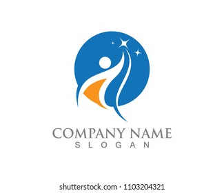 Human character logo care logo. Nature logo sign. Green life logo sign