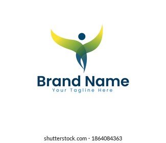 Human character logo design illustration