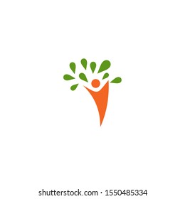 Human character logo design inspiration vector template