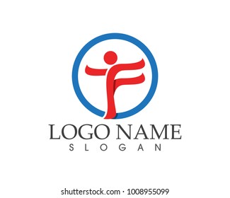 Human character logo design template