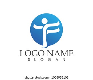 Human character logo design template