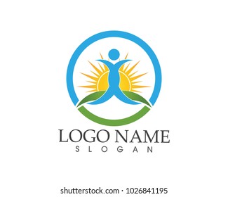 Human character logo design template