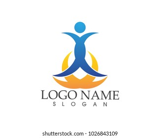 Human character logo design template