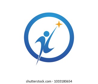 Human character logo design template