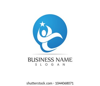 Human character logo design template