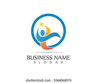 Human character logo design template