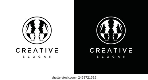 Human character logo design template. human vector logo icon