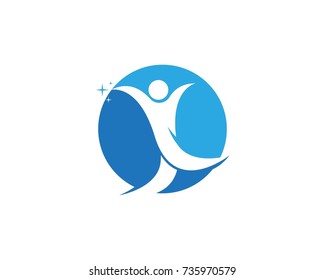 Human character logo design template