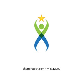 Human character logo design template
