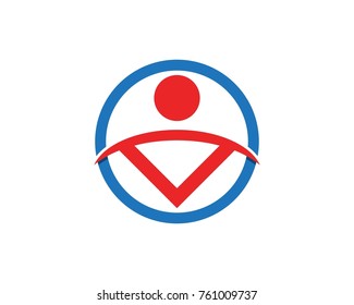 Human character logo design template