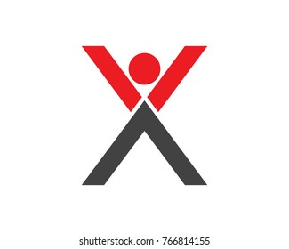 Human character logo design template