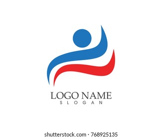 Human character logo design template