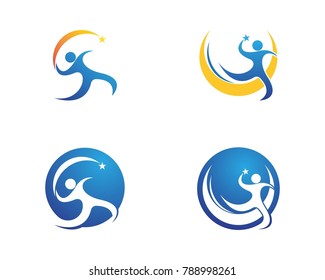 human character logo design template