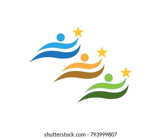 Human character logo design template