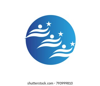 Human character logo design template