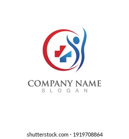 Human character logo Health people success sign illustration vector design