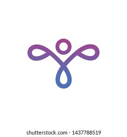 Human character logo icon design vector template