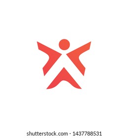 Human character logo icon design vector template