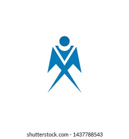 Human character logo icon design vector template