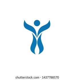 Human character logo icon design vector template