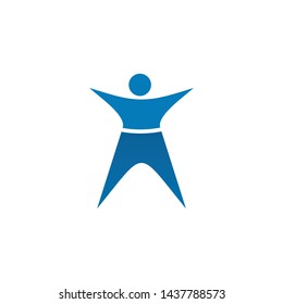Human character logo icon design vector template