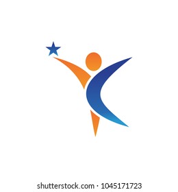 Human character logo sign