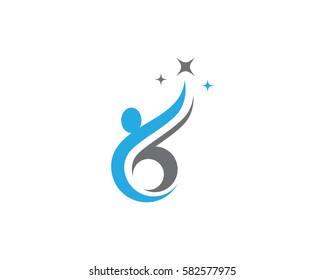 Human character logo sign