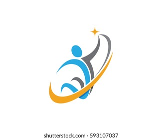 Human character logo sign