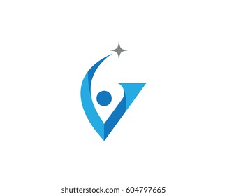 Human character logo sign