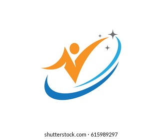 Human character logo sign