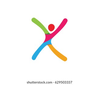 Human character logo sign