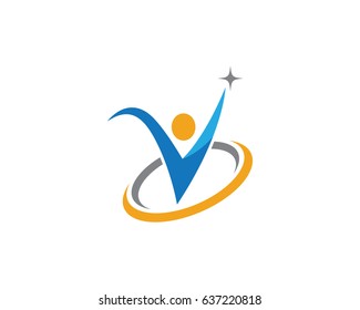 Human character logo sign