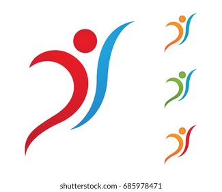Human character logo sign