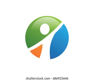 Human character logo sign 