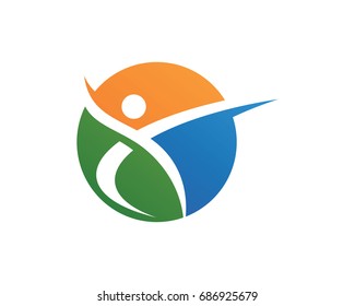 Human character logo sign 