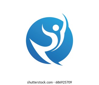 Human character logo sign 