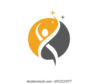 Human character logo sign