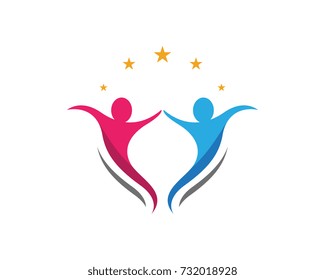 Human character logo sign