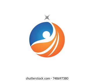 Human character logo sign
