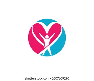 Human character logo sign Health care logo sign