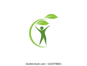 Human character logo sign. Health care logo