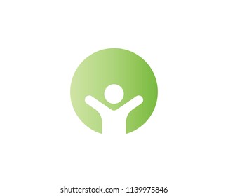 
Human character logo sign Health care logo sign.