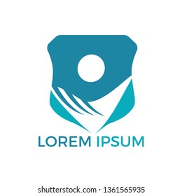 Human character logo sign Health care logo sign. Fun people Healthy Life Logo template vector icon.