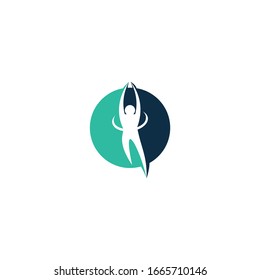 Human character logo sign Health care logo. Freedom vector logo concept.