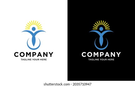 Human character logo sign Health care logo sign