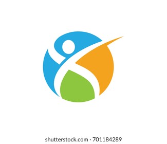 Human character logo sign Health care logo sign