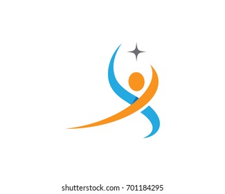Human character logo sign Health care logo sign